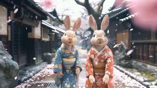 Rabbit & Cherry blossoms うさぎと桜 토끼 & 벚꽃 | Music for Chillout Relax Cure Sleep Read Study Work