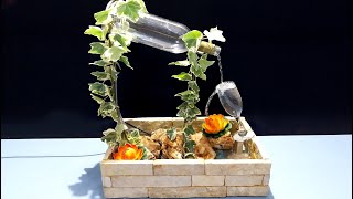 How to make a Beautiful Fountain using a Glass Bottle / DIY