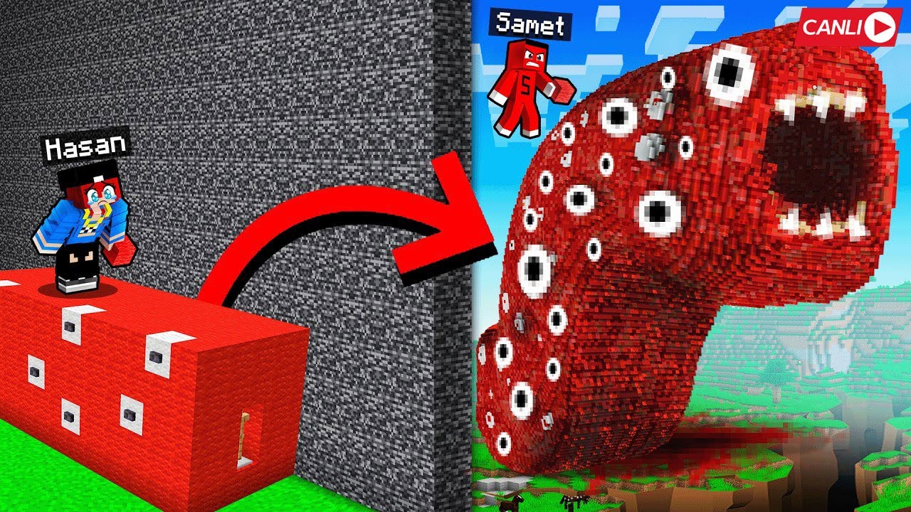 [ CANLI YAYIN ] NEDEN HASANI YAPI KAPIŞMASINDA TRAIN EATER ile TROLLEDİM !! - Minecraft