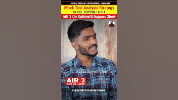 Mock Test Analysis Strategy by AIR 3, SSC CGL 2020
