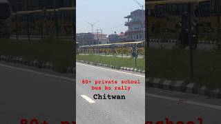 Bharatpur ma 80+ private school bus ko rally. Nepals private schools protest against government