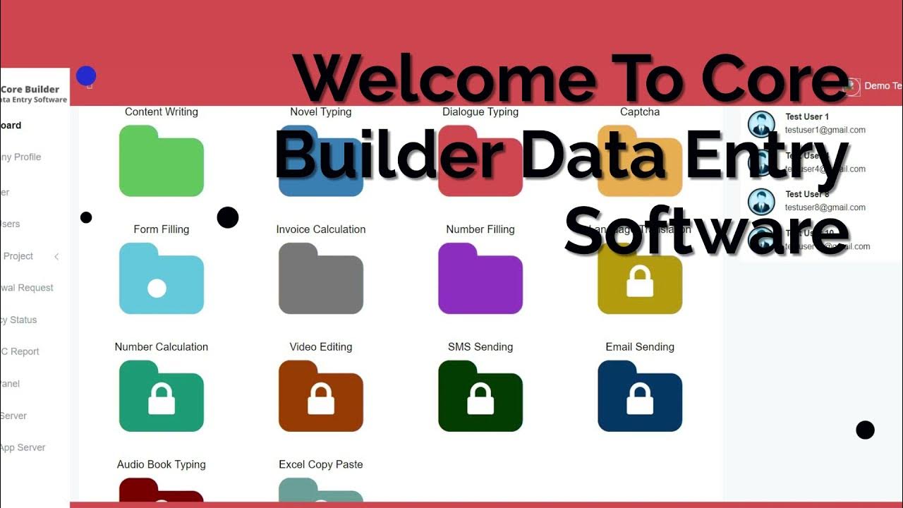 Core builder data entry software for companies in india youtube