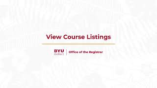 View Course Listings