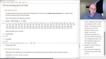 Mathematica Tutorial 3 - Creating, Accessing, Modifying Lists. Part 2: Accessing and Modifying Lists