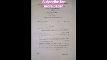 set Theory||Question paper||Nep sem 5th|| Jammu university