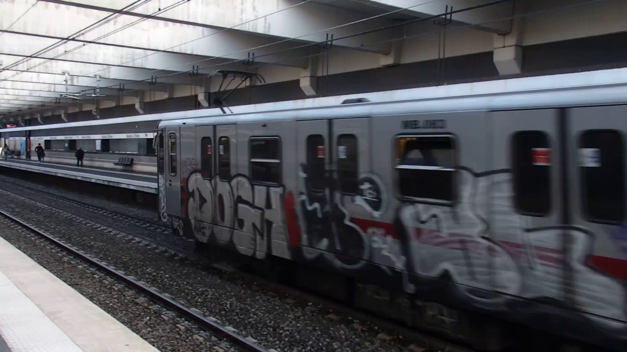 Rome Metro Line B MB100 Train in Basilica San Paolo Station