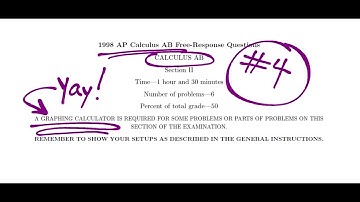 Visca AP Calculus AB 1998 Exam Problems FRQ 4