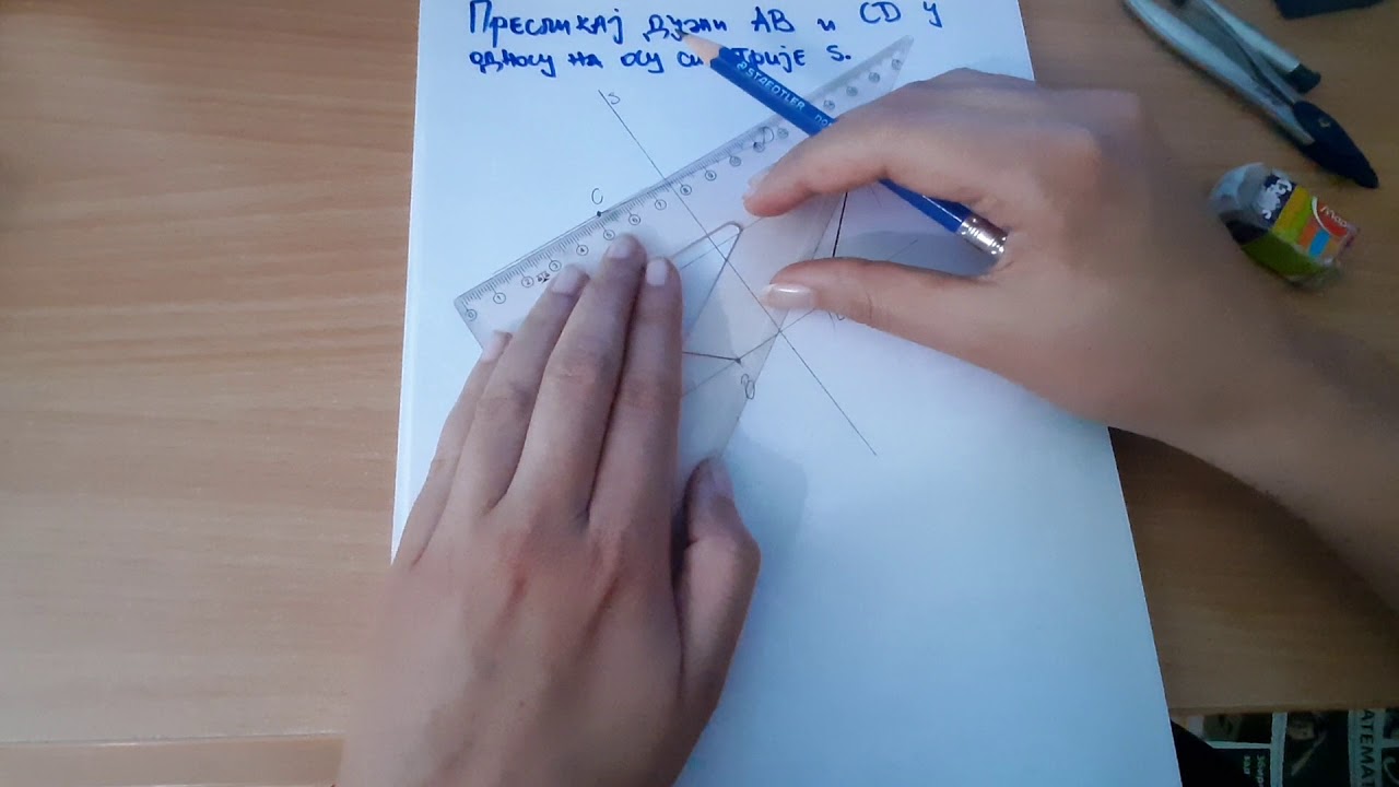 Preslikavanje duži u odnosu na osu simetrije s