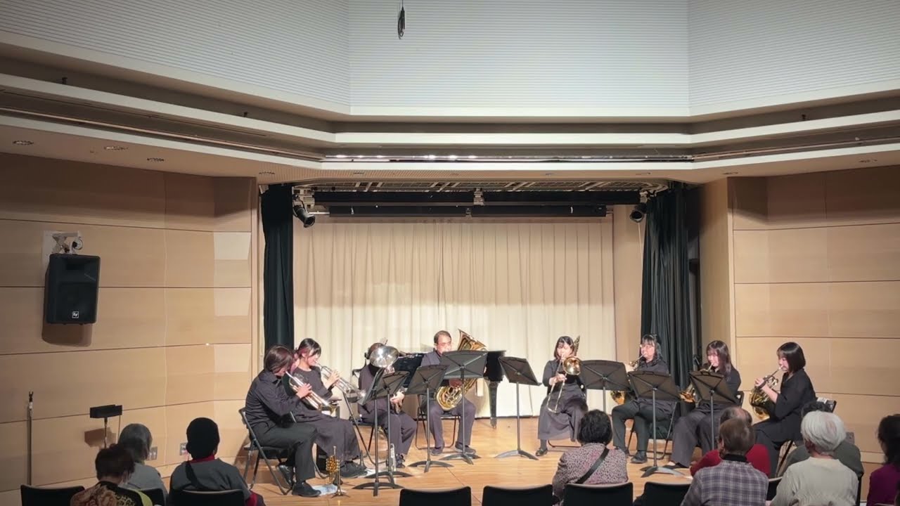 初春サロンコンサート2026/2/15   箕面メイプルホール小ホール   バリチューバ4重奏 見上げてごらん夜の星を  魔女の宅急便メドレー 、金管8重奏 たなばた