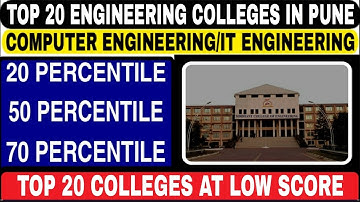 TOP 20 ENGINEERING COLLEGES IN PUNE AT LOW PERCENTILE COLLEGE LIST FOR CS/IT MHTCET 2022|FEES CUTOFF