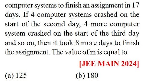 software company sets up m number computer systems to finish  assignment in 17 days.4 computer crash