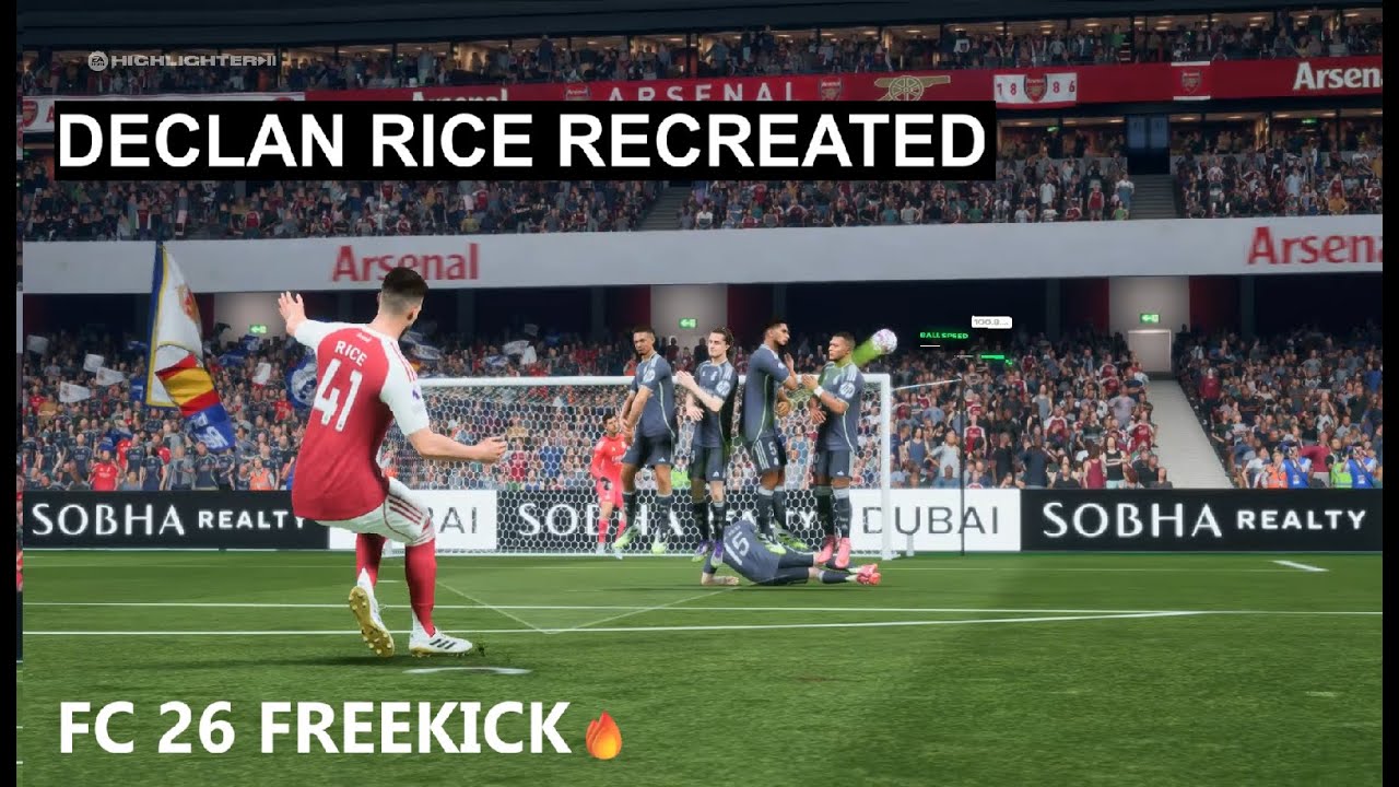 Declan Rice INSANE Free Kick Goal FC 26 Recreated Skill Challenge