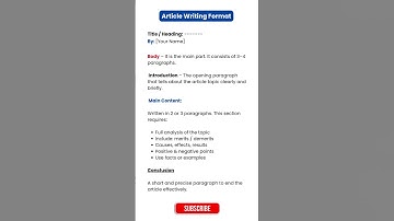 How to Write Article in English | How to Write an Article | Format of Article Writing