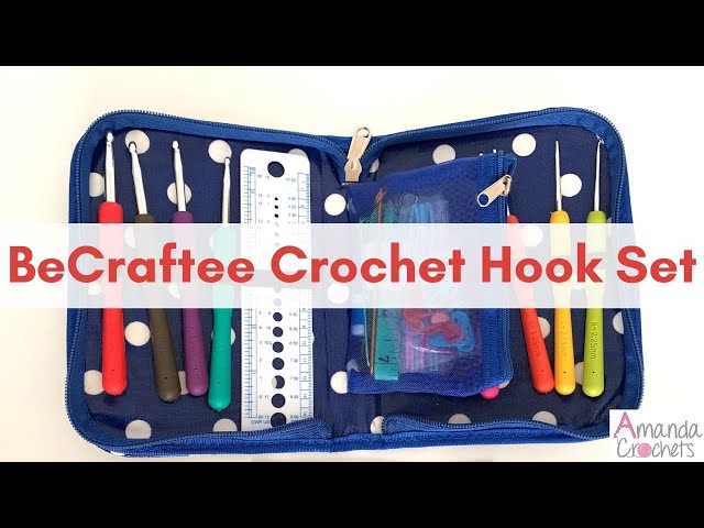 BeCraftee Crochet Hooks Kit - 31 Piece Set with 9 Ergonomic Hook Sizes, 6  Yarn Needles, Additional Knitting & Crochet Supplies and Carrying Case﻿