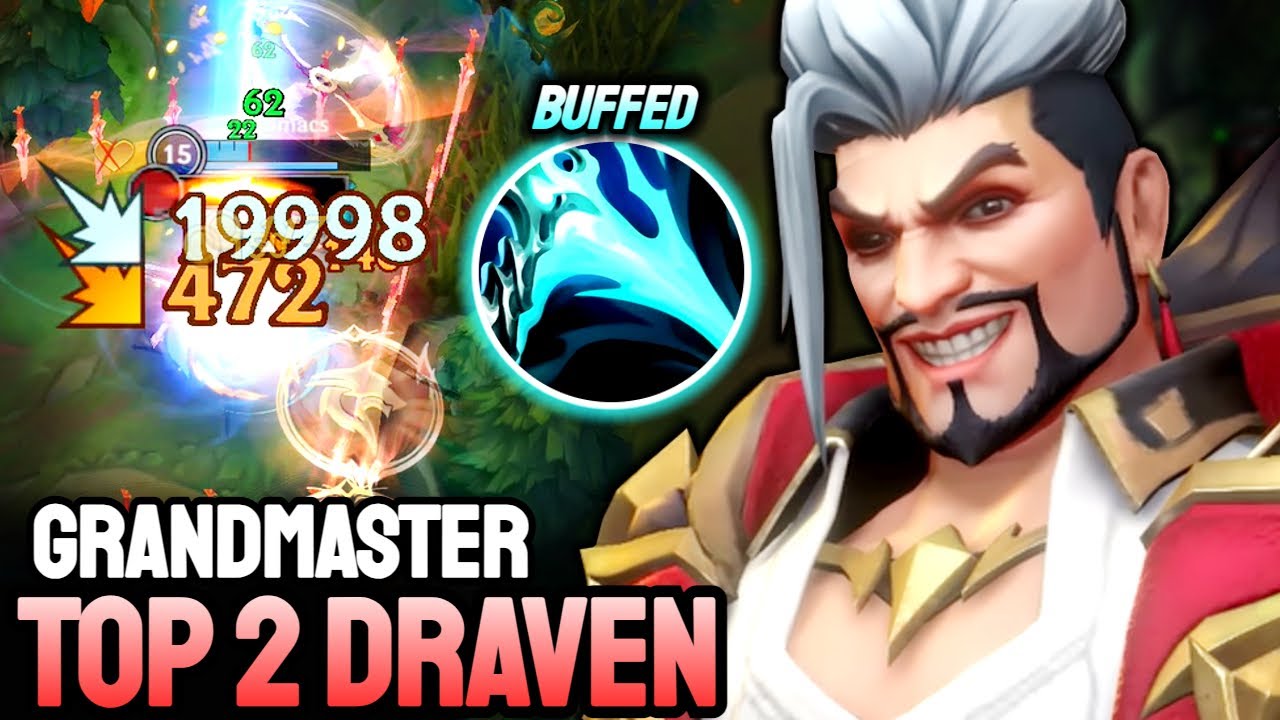 WILD RIFT DRAVEN - TOP 2 DRAVEN GAMEPLAY - GRANDMASTER RANKED - YouTube