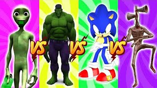 Hulk vs Serena vs Sonic vs Dame tu Cosita - El Chombo, Funny Alien Dance