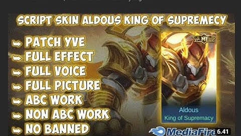 script skin aldous M1 king of supremacy  tanpa password full efec dan lobby link ada di deskripsi