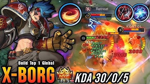 100% IMMORTAL!! 30 Kills X Borg MVP 17.6 Points!! - Build Top 1 Global X Borg ~ MLBB #mlbb