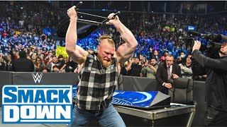 Brock Lesnar Déclenche Un Aut Avec Une Chaise En Acier Smackdown, 25 Mars 2022 Vf