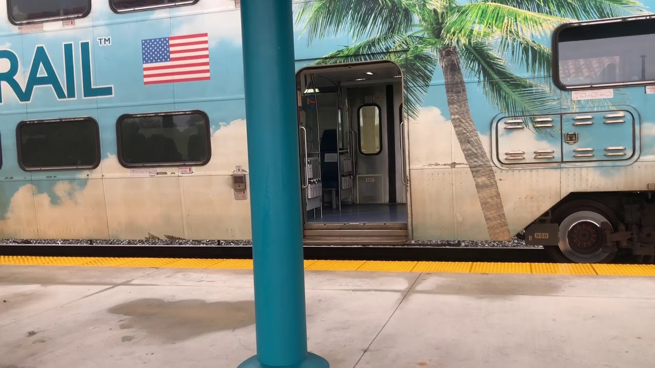 Two Tri Rail Trains Arriving And Departing Tri Rail Amtrak Ft two-tri-rail-trains-arriving-and-departing-tri-rail-amtrak-ft