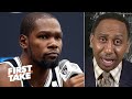 Stephen A. applauds Kevin Durant for clapping back at critics on Twitter | First Take