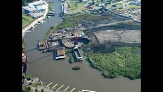 Building a cofferdam. One method of many, many, many.