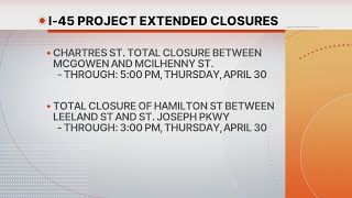 Houston I-45 project road closures continue