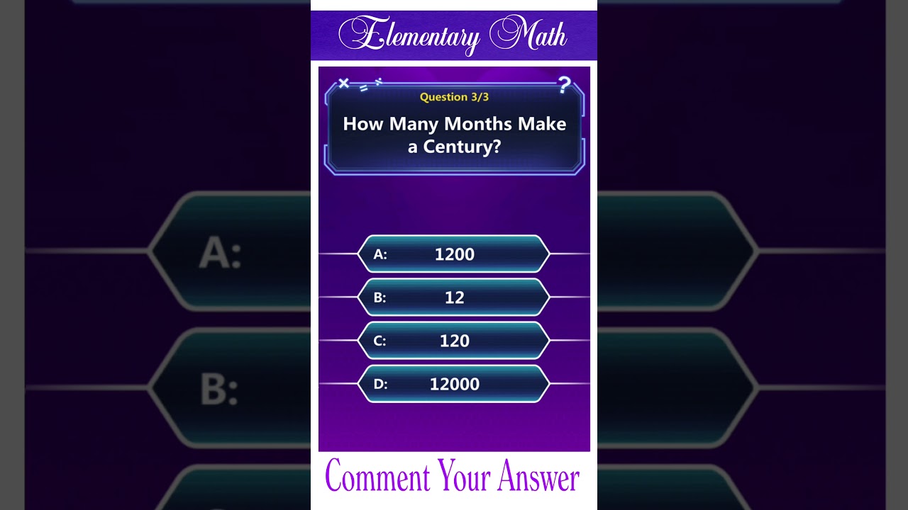 Elementary Math Quiz #03 