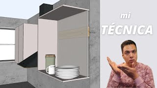 Instalación de muebles altos de cocina usando LISTÓN FRANCÉS