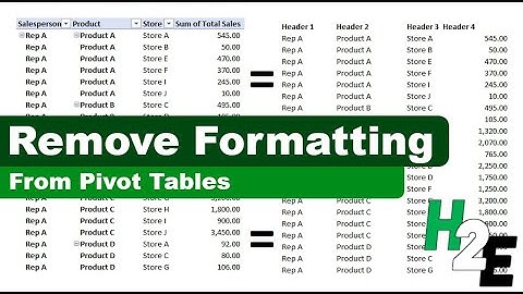 How to Remove Formatting From a Pivot Table