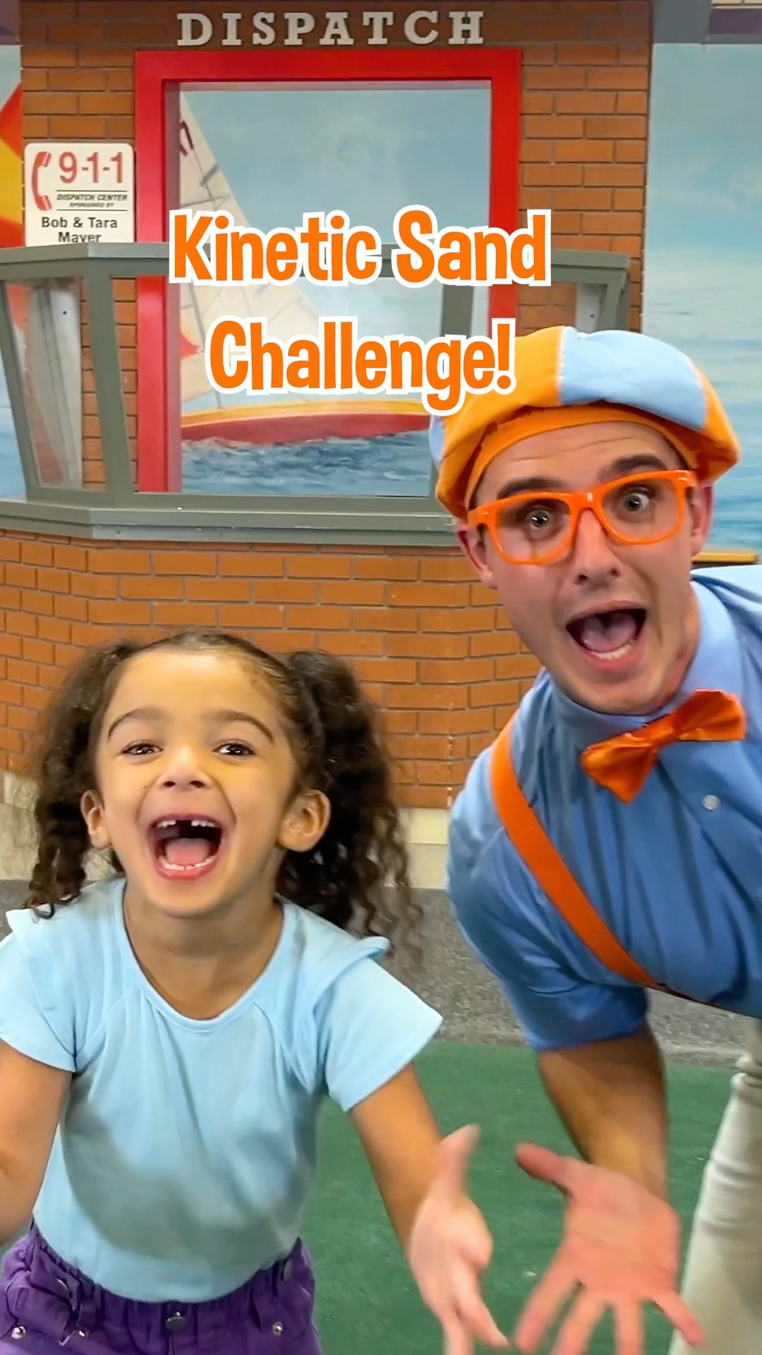 Can you make Kinetic Sand Shapes with your BODY????! Blippi Challenges! #shorts #blippi