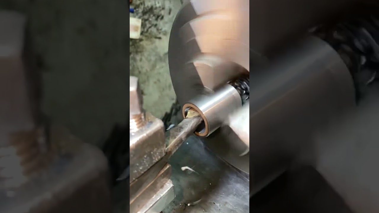 "Unbelievable Precision: Cutting Hard Steel Bushes on a Lathe Machine!"