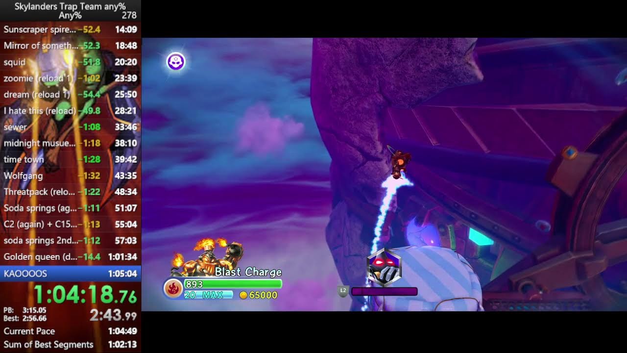 Improving Wr on any% Skylanders Trap Team