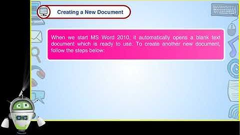 Introduction to MS Word 2010 Part 4 - Creating a New Document | Computer Knowledge for Class 3 |Ch 3