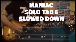 Maniac Solo Tab - Michael Sembello  Guitar Lesson Slowed Down Tutorial (How To Play & Rallentato)