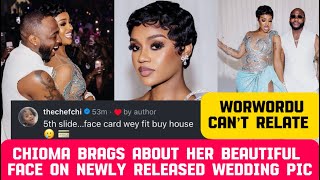 Chioma brags about having a beautiful well structured face as she releases more wedding pictures
