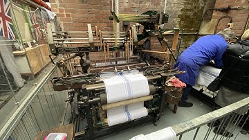 Cotton Weaving Loom in slow motion
