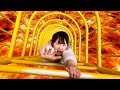 【寸劇】マグマが来た～！床が溶岩！山奥の忍者アスレチックから逃げろ～ The Floor is lava in adventure playground - はねまりチャンネル