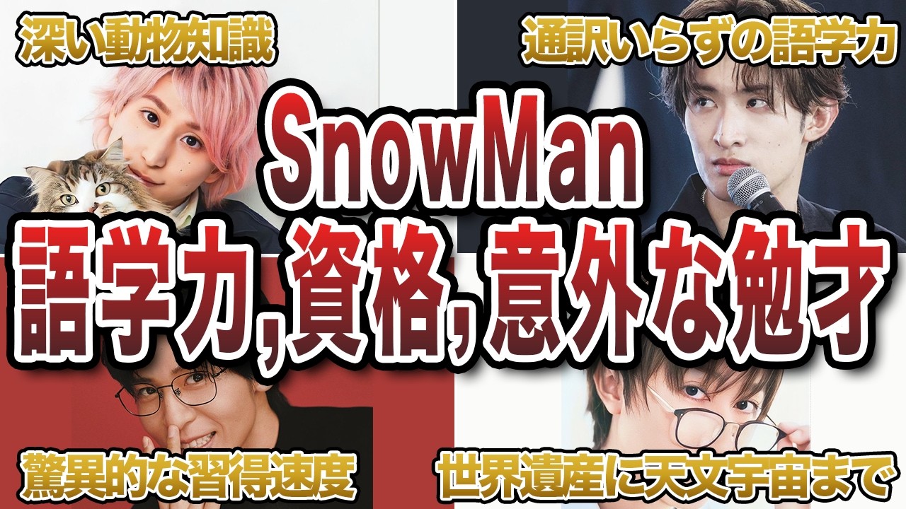 SnowManメンバーの外国語力、資格、意外な勉強の才能