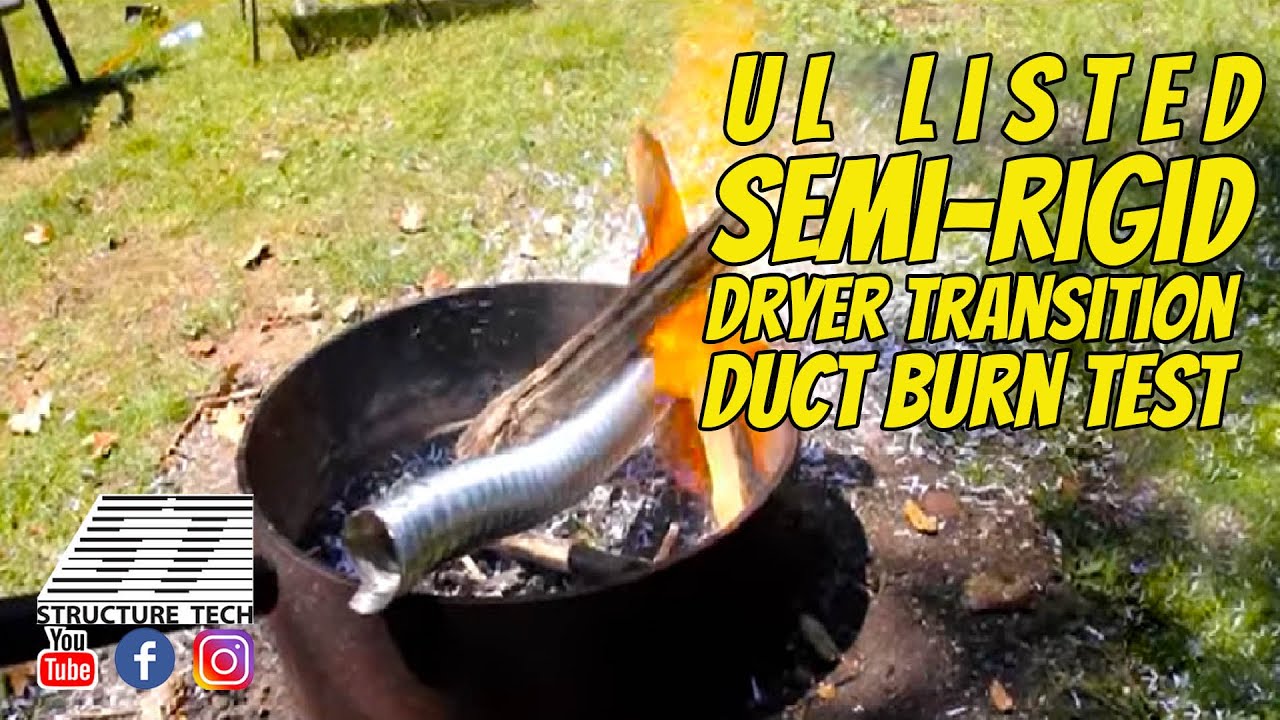 UL Listed Semirigid dryer transition duct burn YouTube