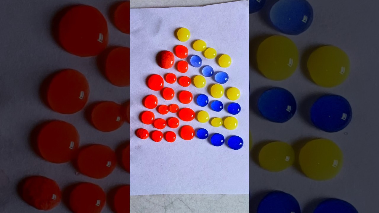 Blue red with yellow colour water drops #shorts