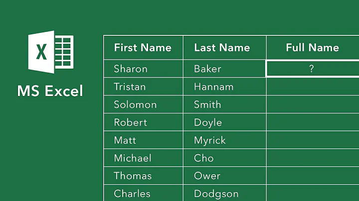 Combine First and Last Name together into one cell using Excel