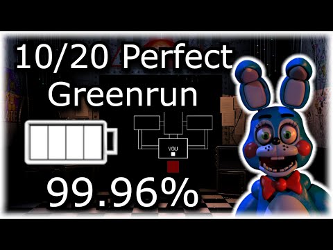 (UNBEATABLE WR) FNaF 2 - 10/20 Mode With 99.96% Battery Remaining (2999/3000, Perfect Greenrun)