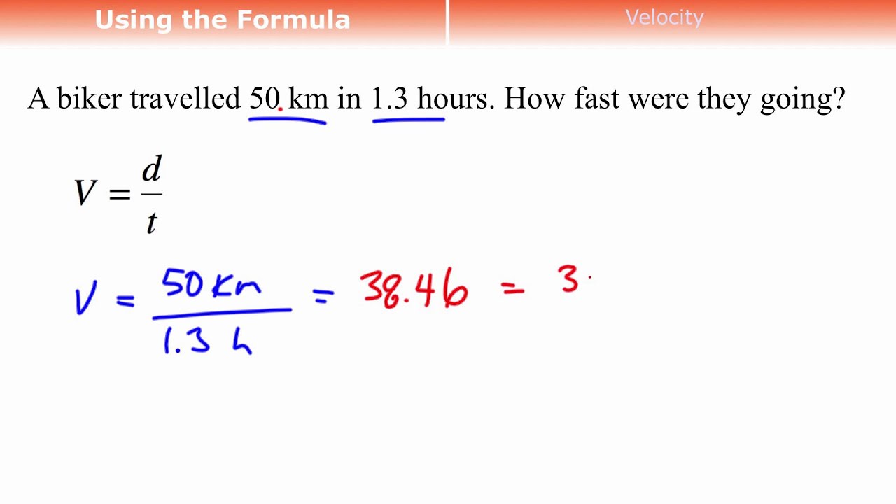 Velocity formula