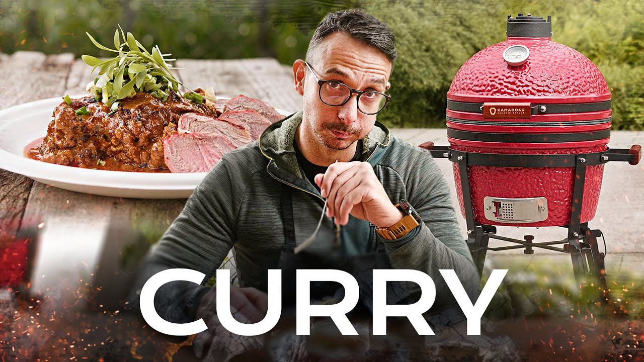 Szaftos Sertésszűz, Thai Curry és Égetett Karfiol KAMADO4U Kerámia Grillen