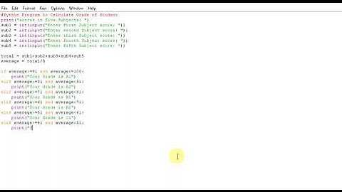Python Program to Calculate Grade of Student