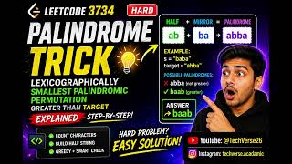 LeetCode 3734 Explained – Greedy + Palindrome Trick 🔥