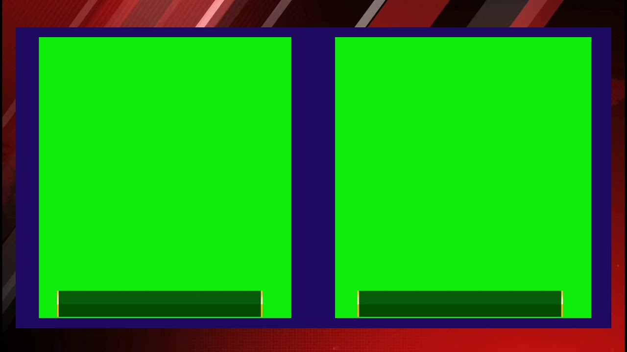 Background green screen studio Two picture frame Two anchors frame green screen YouTube