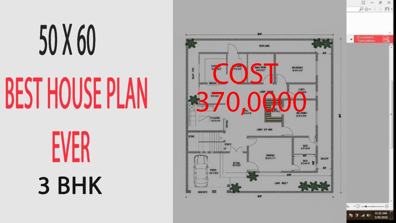 50x60 Modern House Plan Ever 8 Marla House Map 3 BHK