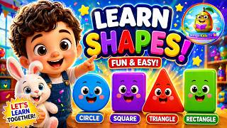 Learn Shapes for Kids 🔵🟪🔺▭ | Circle, Square, Triangle, Rectangle | Preschool Learning